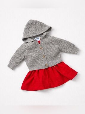 Old Navy Gray Hooded Cardigan Knit | 12-18 Months